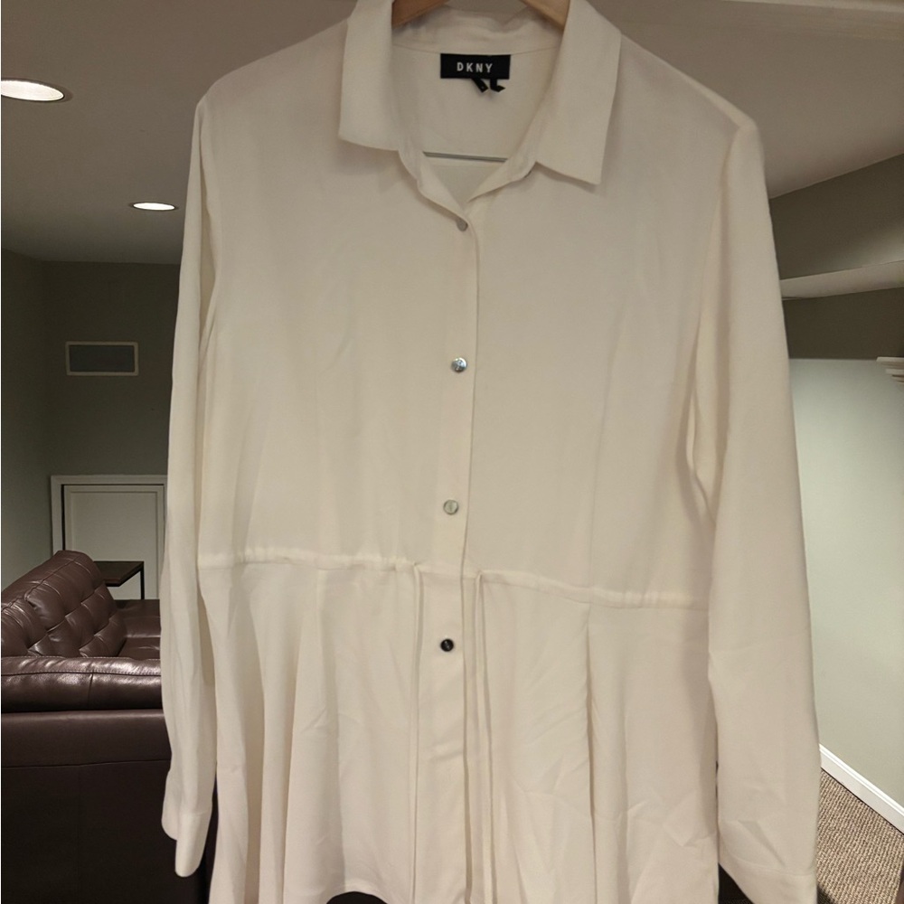 DKNY White Collared Shirt